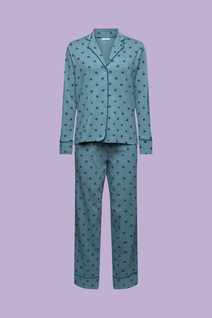 Jersey Long Pyjama Set, TEAL BLUE, detail image number 5