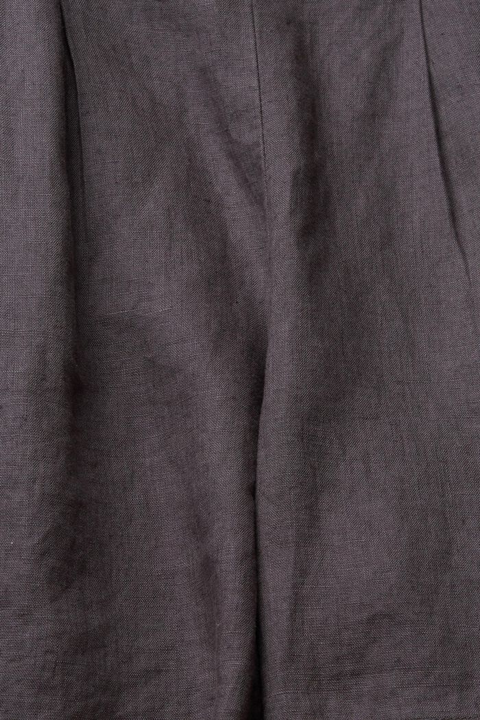 Short trousers in 100% linen, ANTHRACITE, detail image number 5