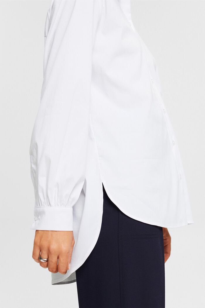 Blouse with a high-low hem, WHITE, detail image number 2
