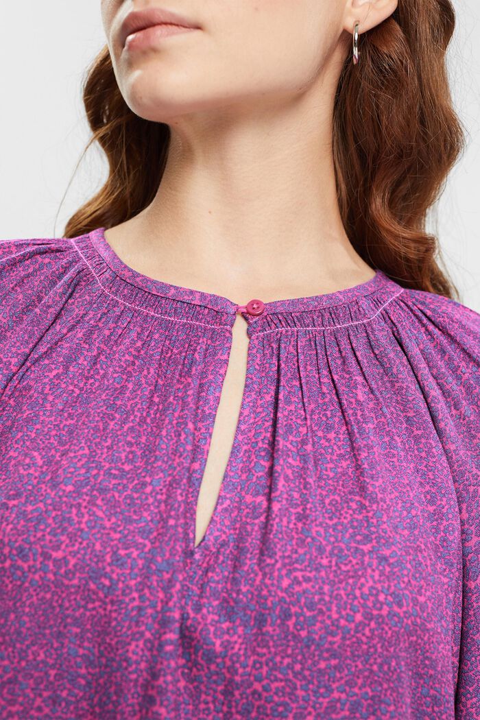 Printed blouse, LENZING™ ECOVERO™, PINK FUCHSIA, detail image number 2
