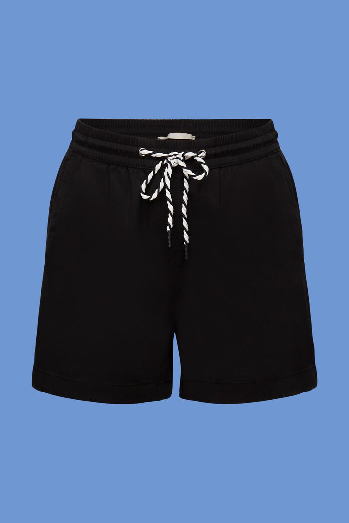 Pull-on shorts with drawstring waist, BLACK, detail image number 7
