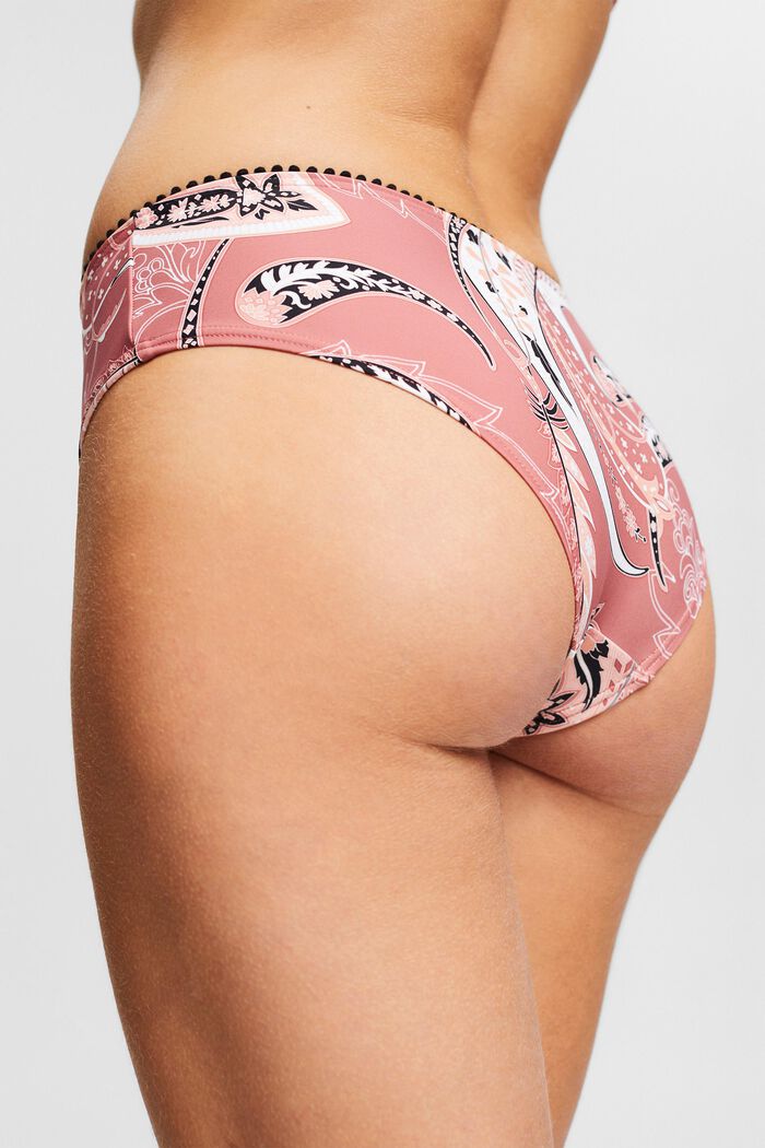 Made of recycled material: bikini shorts with a paisley print, BLUSH, detail image number 4