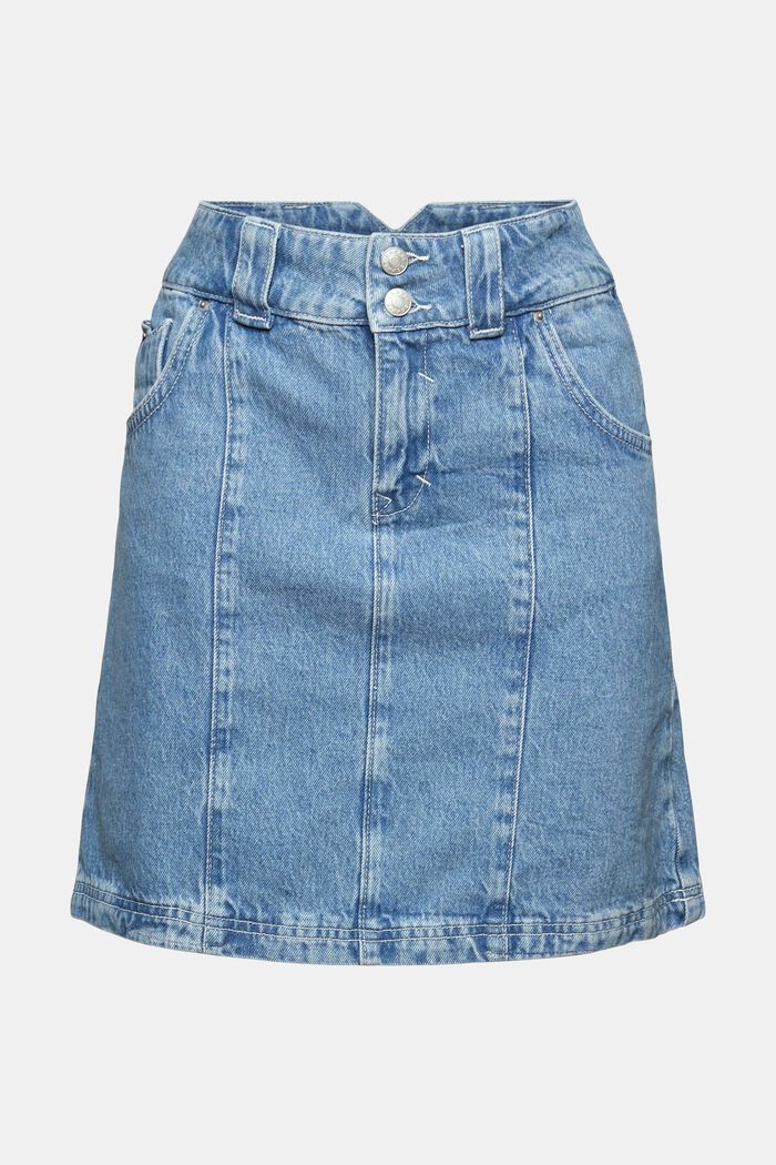 Denim skirt made of 100% organic cotton, BLUE MEDIUM WASH, overview