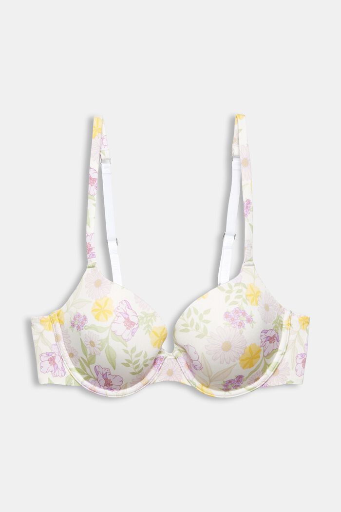 Made of recycled material: underwire bra with a floral print