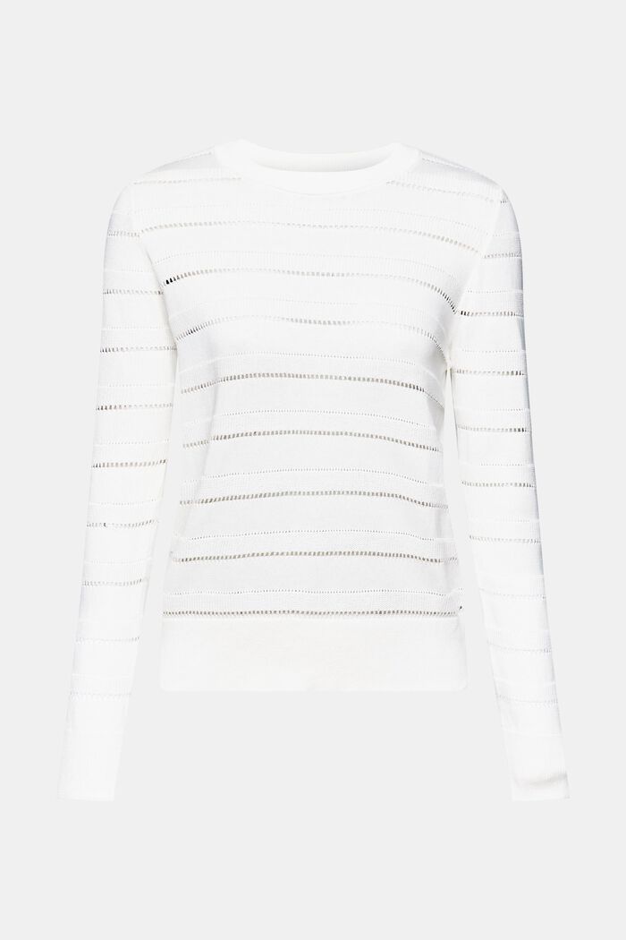 Pointelle sweater, OFF WHITE, detail image number 6