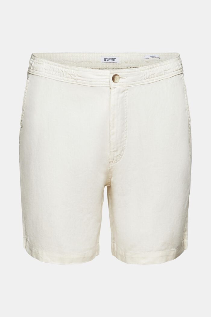 Cotton-Linen Bermuda Shorts, OFF WHITE, detail image number 7