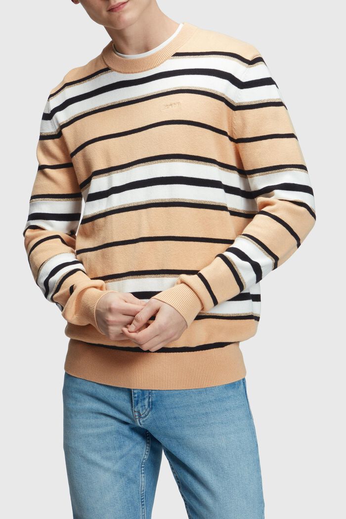 Striped jumper with cashmere, BEIGE, detail image number 0