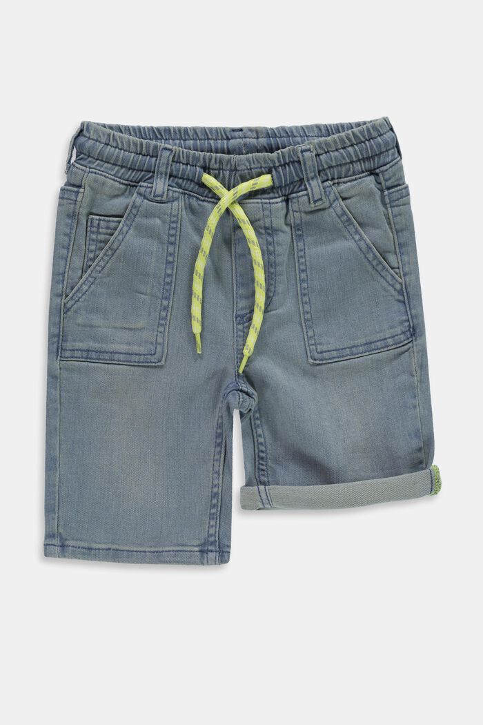 Cotton denim Bermuda shorts