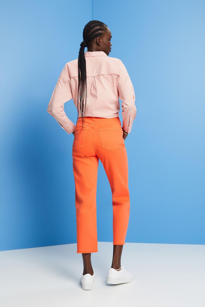High-rise straight leg trousers, ORANGE RED, detail image number 3