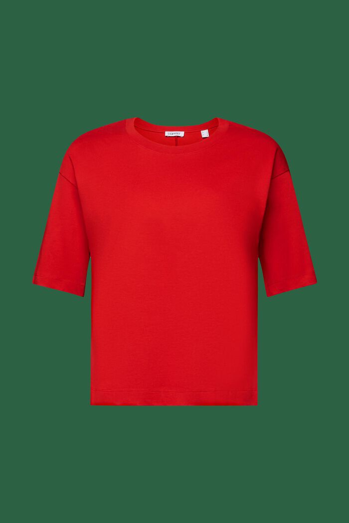 Waisted Crewneck T-Shirt, DARK RED, detail image number 6