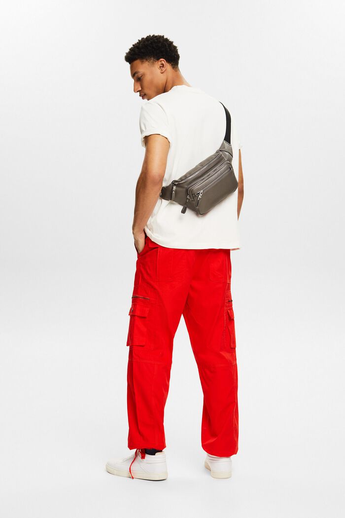 Twill Straight Cargo Pants, RED, detail image number 2
