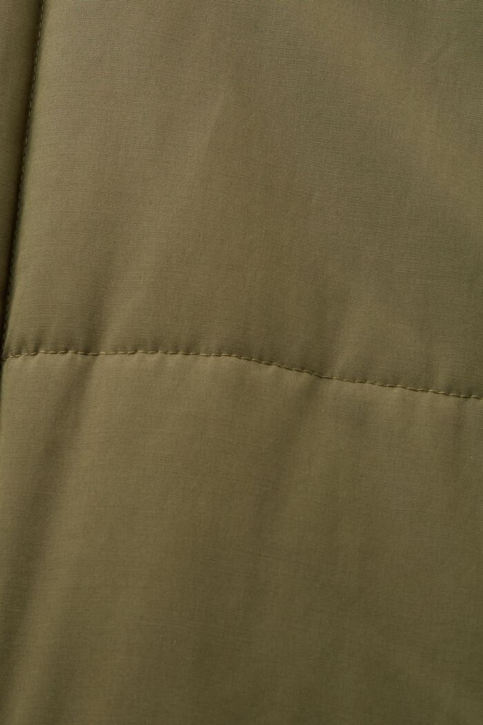 Recycled: quilted coat with fleece lining, KHAKI GREEN, detail image number 5