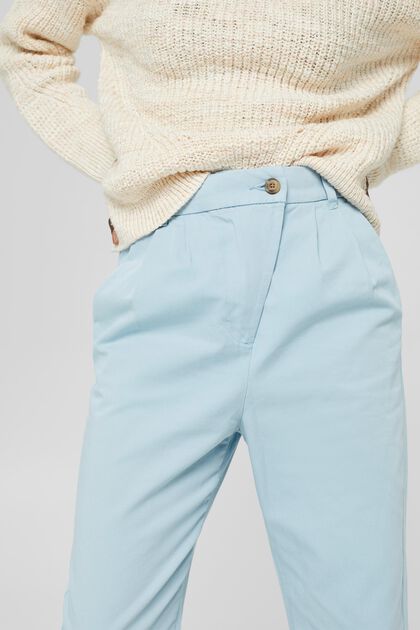 Pima Cotton High-Rise Straight Leg Chino Pants