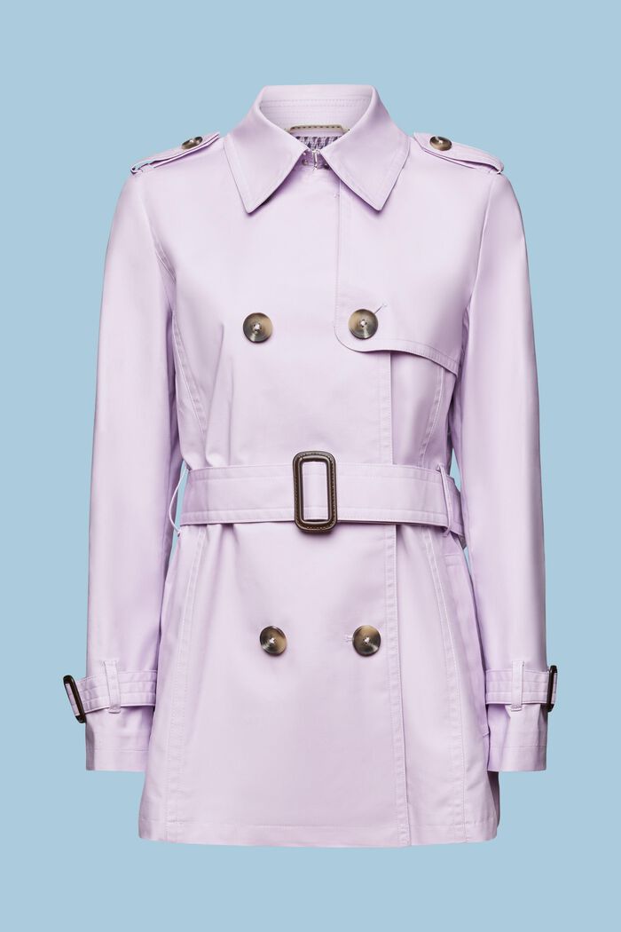 Short Double-Breasted Trench Coat, LAVENDER, detail image number 5