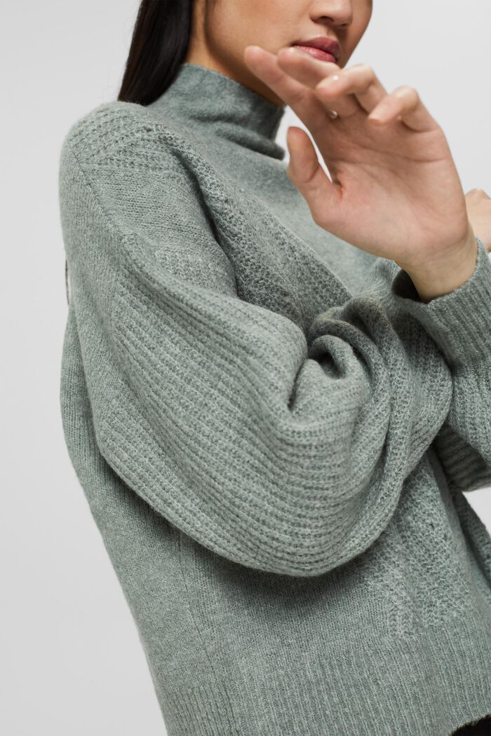 Wool blend: stand-up collar jumper
