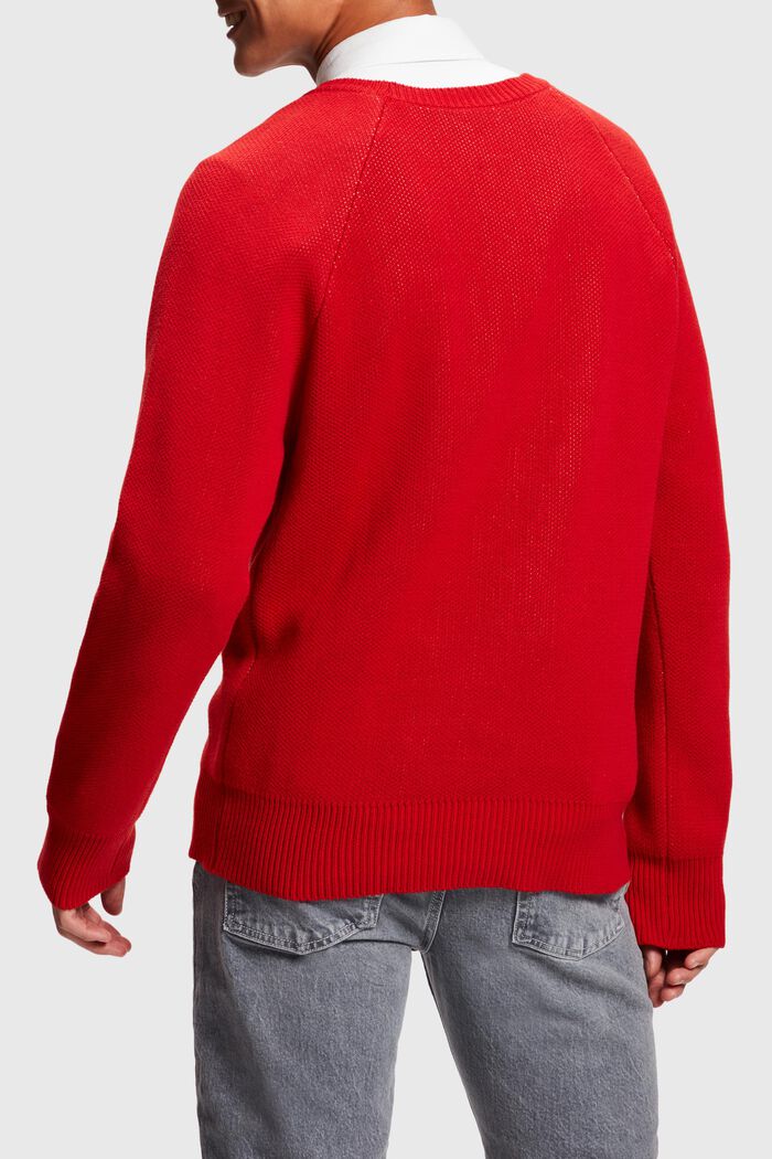 Unisex knitted jumper, RED, detail image number 4