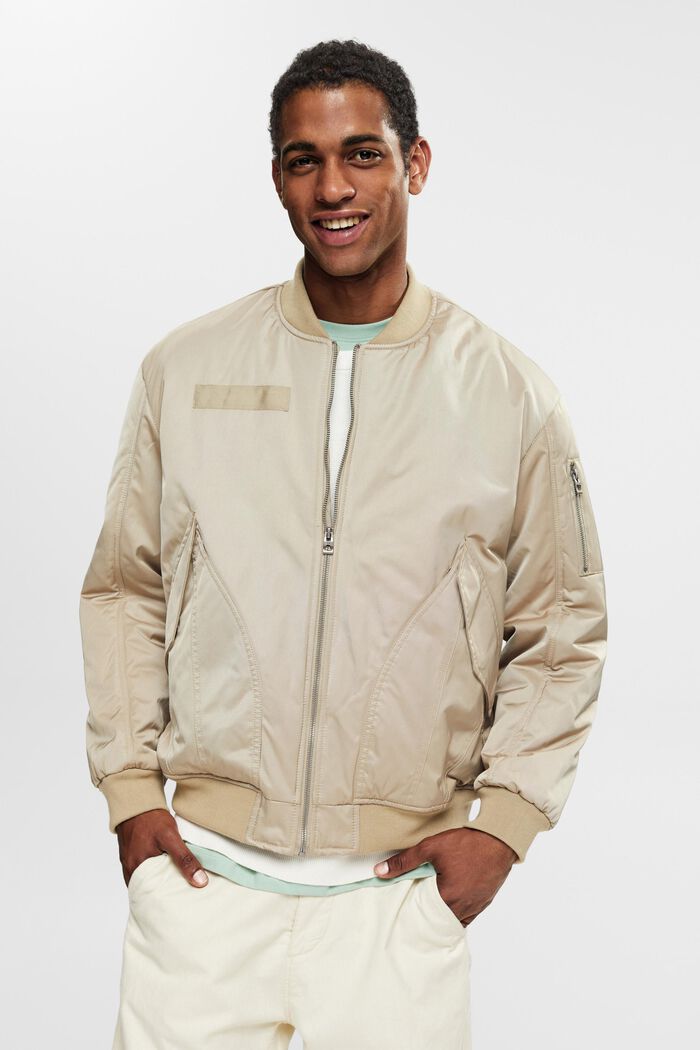 Made of recycled material: bomber jacket with large pockets