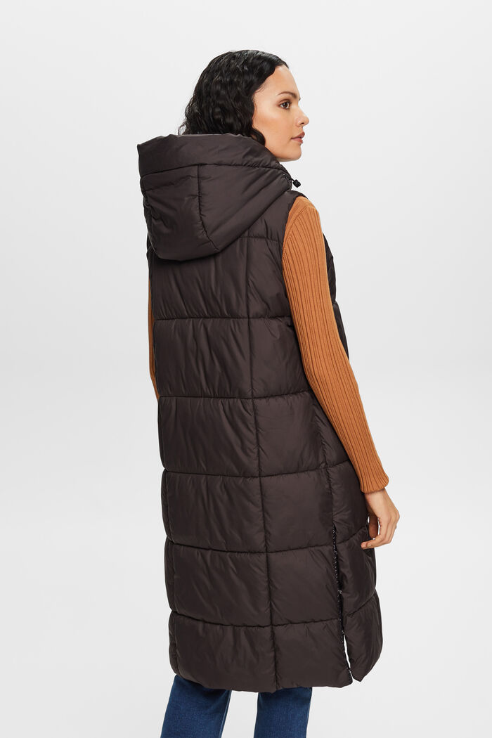 Recycled: longline quilted waistcoat, BLACK, detail image number 3