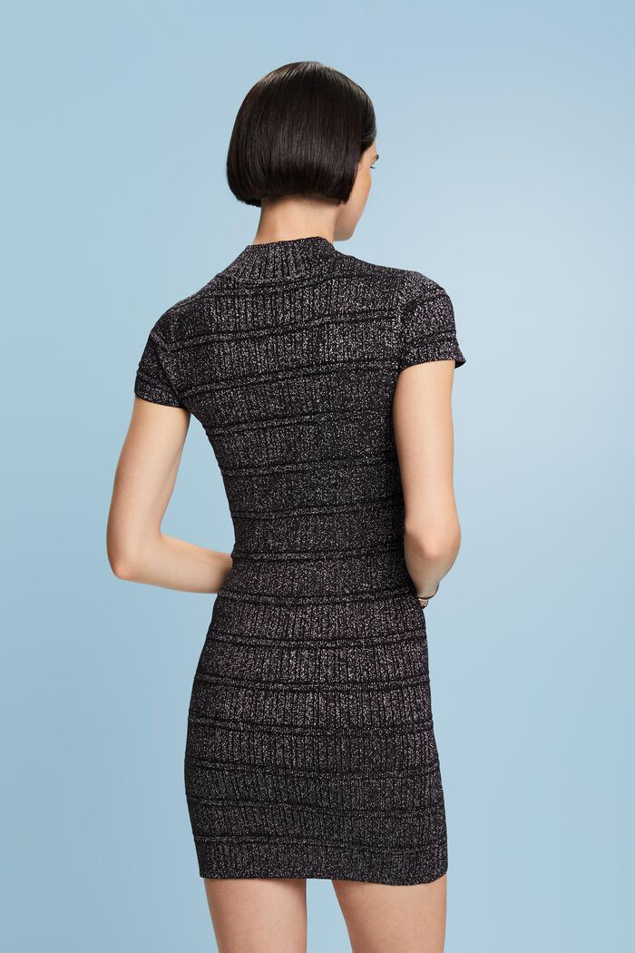Lamé Knitted Mini Dress, BLACK, detail image number 5