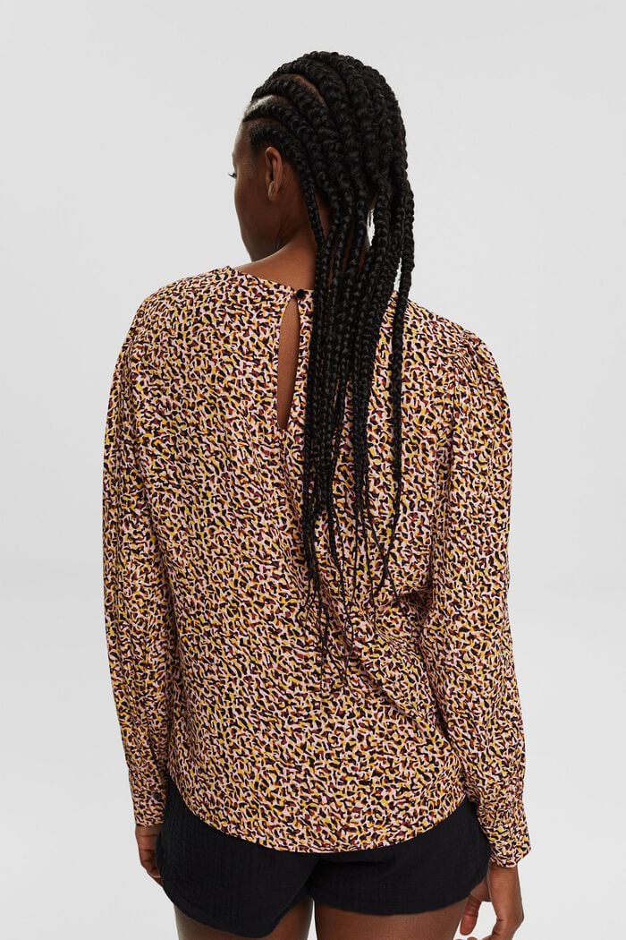 Patterned blouse, BROWN, detail image number 3