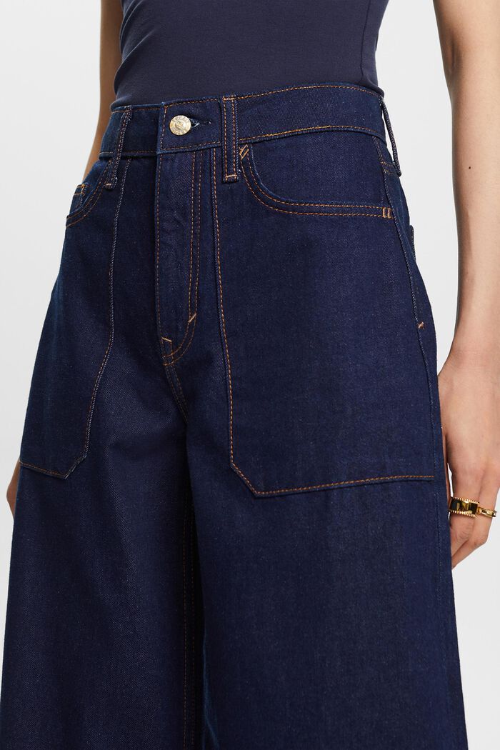 Retro wide leg jeans, 100% cotton, BLUE RINSE, detail image number 2