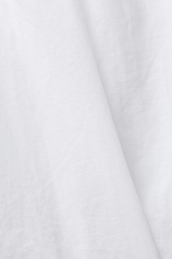 Sleeveless linen blend blouse, WHITE, detail image number 5