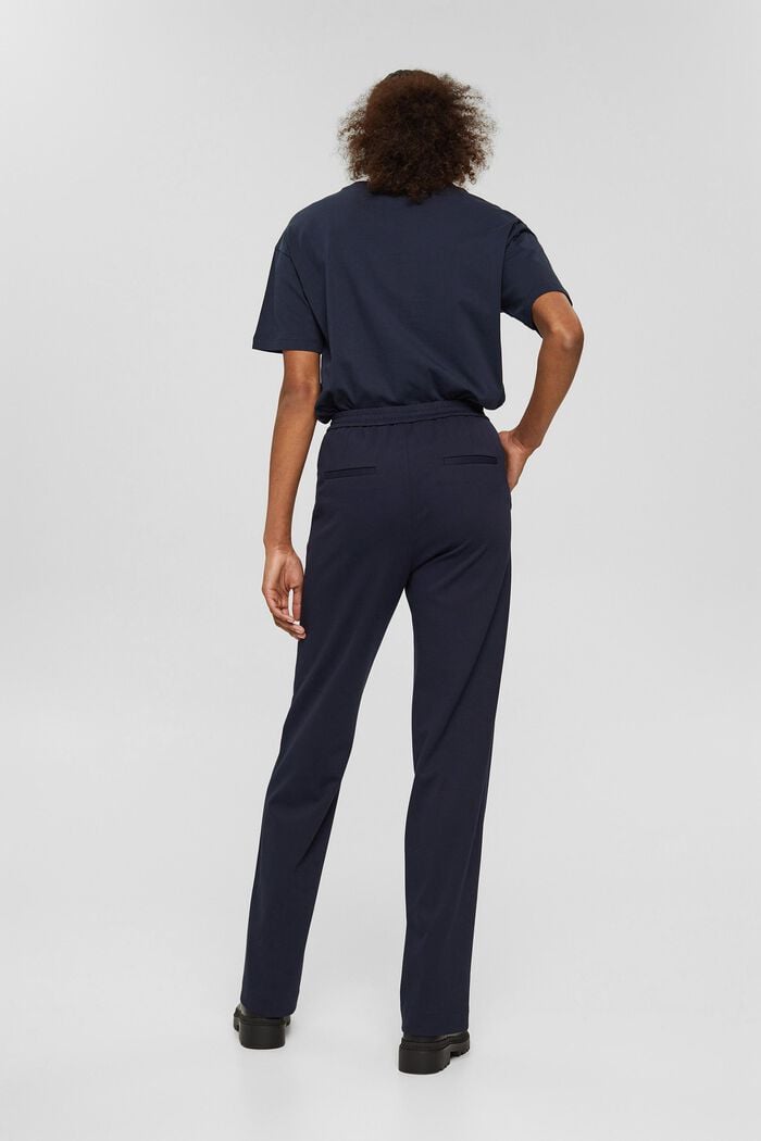 Stretch trousers with a drawstring, NAVY, detail image number 3