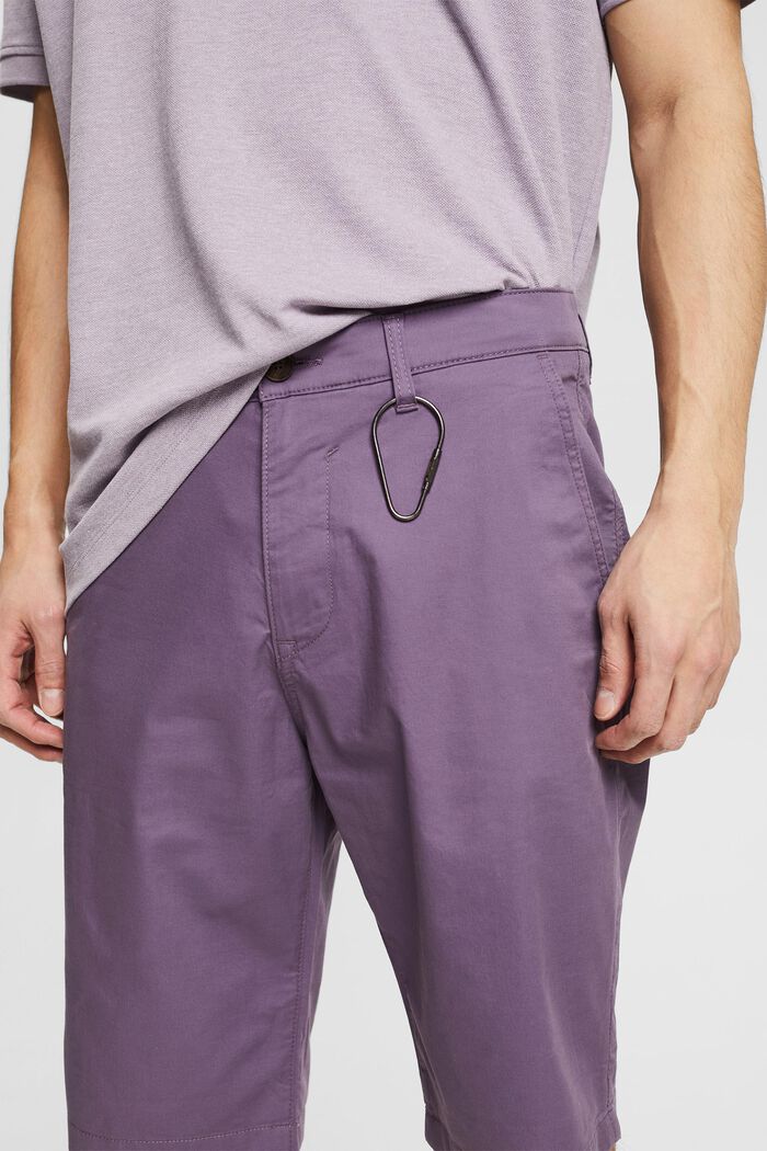 Short organic cotton trousers, DARK MAUVE, detail image number 0