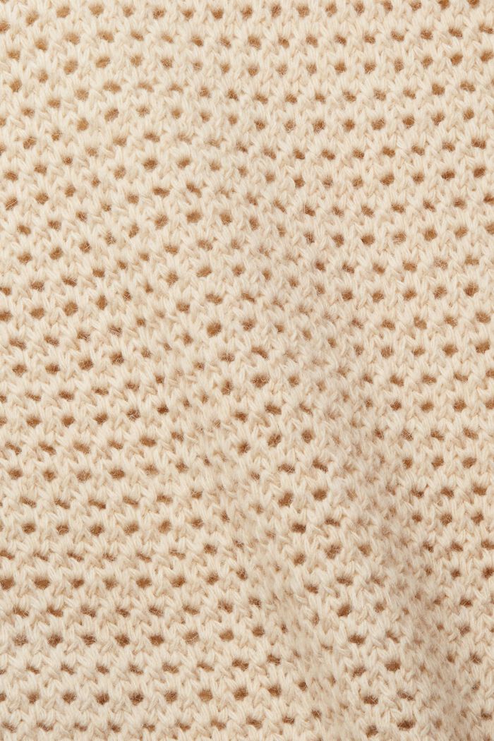 Alpaca blend: textured knit jumper, CREAM BEIGE, detail image number 1