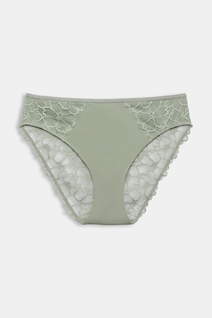 Flower Lace Briefs, DUSTY GREEN, detail image number 4