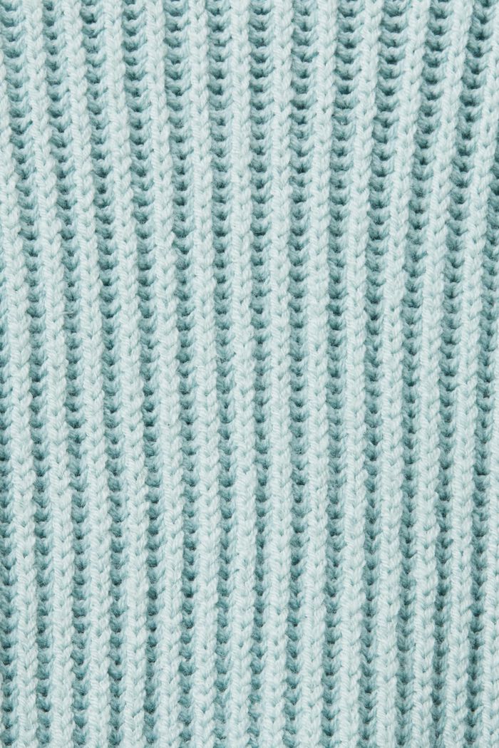 Mock Neck Rib-Knit Sweater, LIGHT AQUA GREEN, detail image number 5
