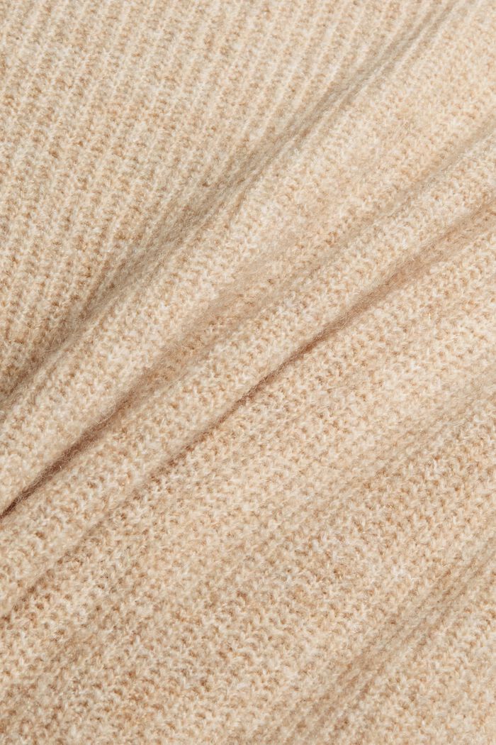 Wool blend: jumper with a band collar, SAND, detail image number 4