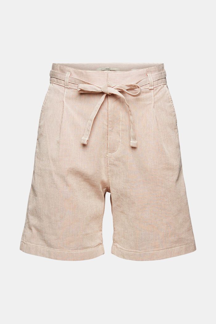 Striped shorts with a tie-around belt, TOFFEE, detail image number 7