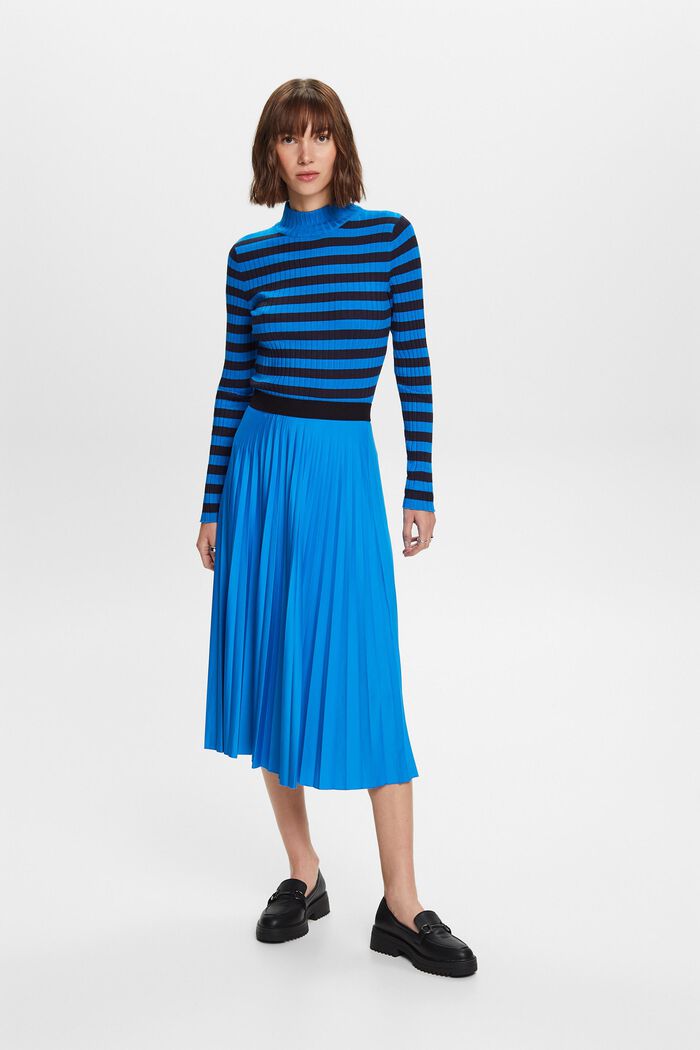 Pleated midi skirt, BLUE, detail image number 5