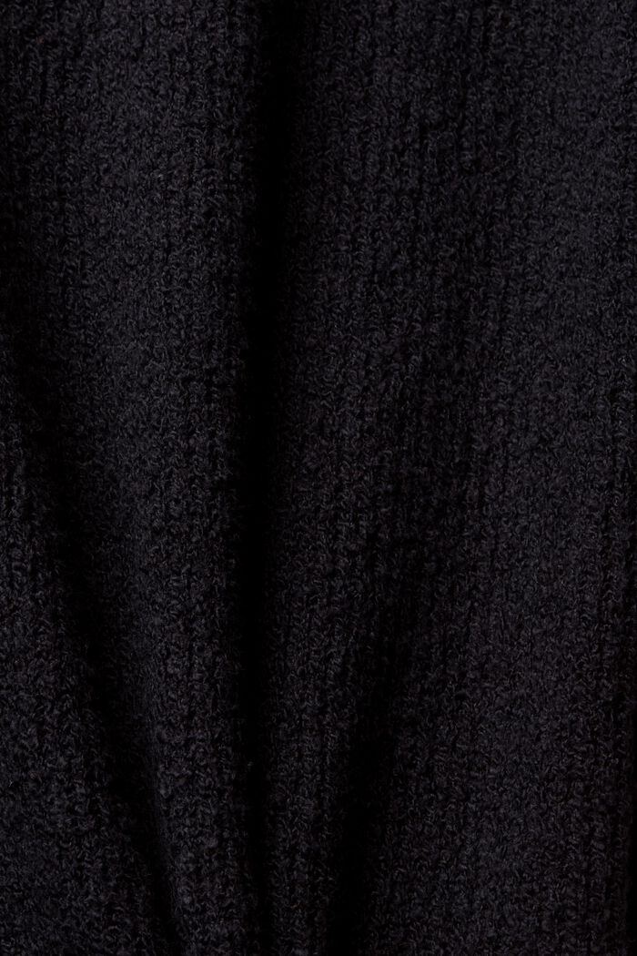 Knitted slub dress, BLACK, detail image number 4