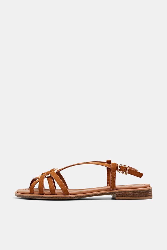 Strappy sandals with a metal ring