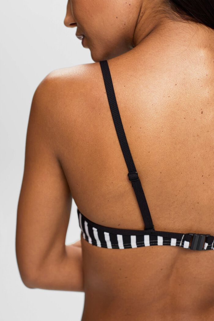 Padded & underwired bikini top with stripes, BLACK, detail image number 3