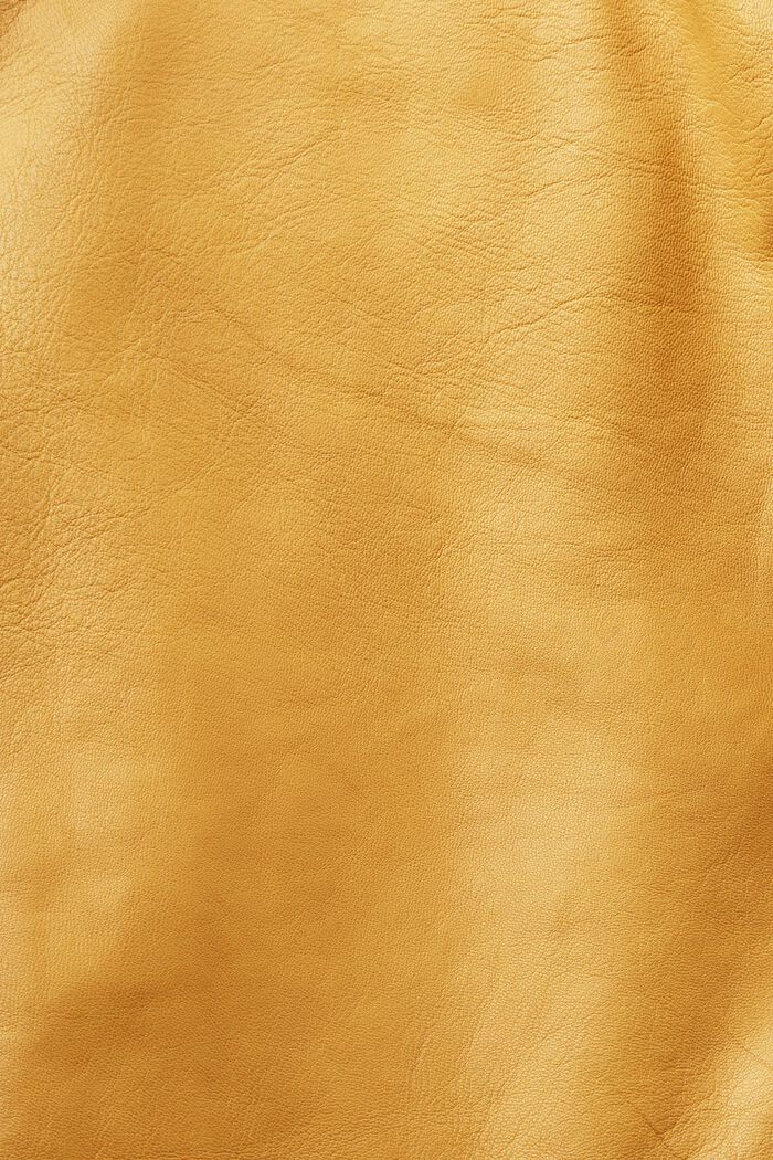 Mid-Rise Straight Leather Pants, BEIGE, detail image number 6