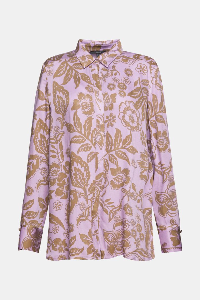 Floral print blouse, LENZING™ ECOVERO™, LILAC, detail image number 6