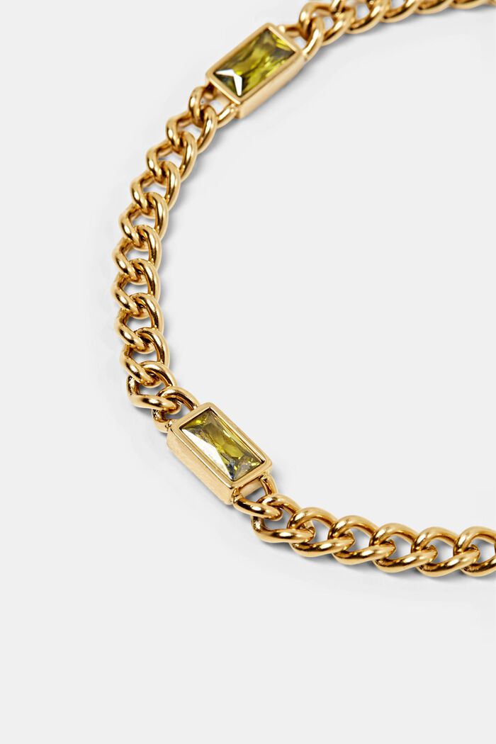 Link Zirconia Bracelet, GOLD, detail image number 1