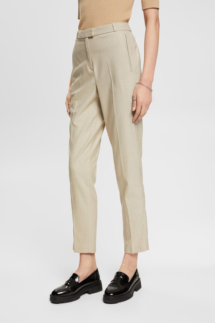 Cropped trousers, KHAKI GREEN, detail image number 0
