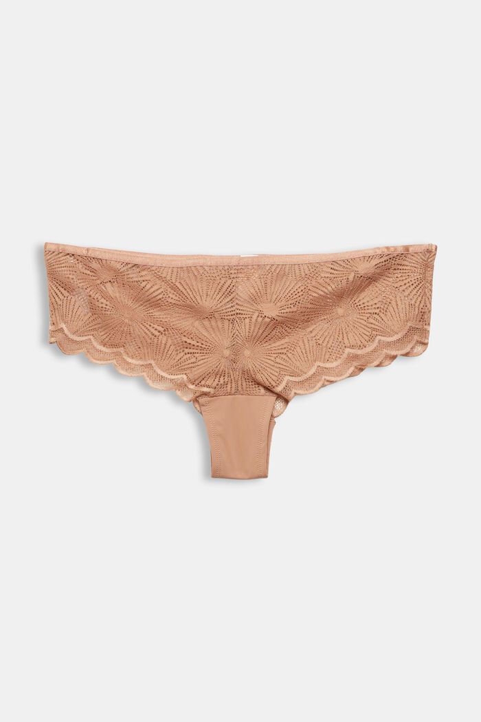 Made of recycled material: Brazilian shorts with lace, SKIN BEIGE, overview