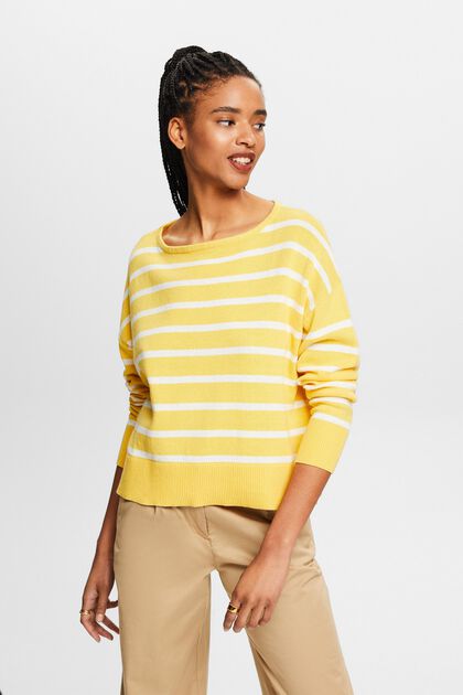 Striped Cotton-Linen Sweater