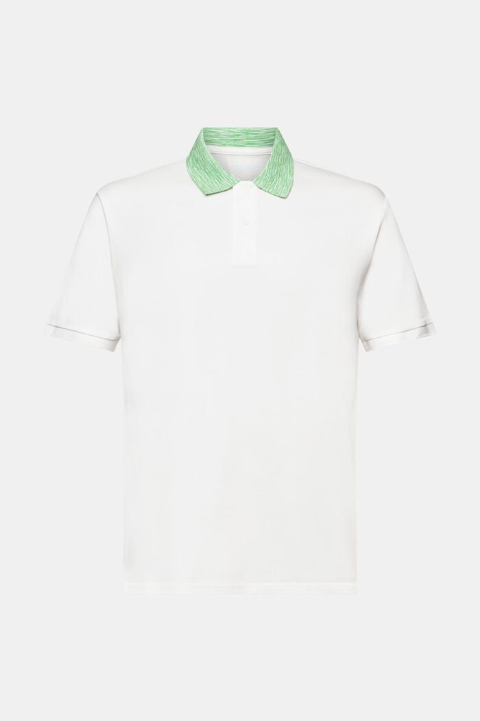 Space-Dyed Collar Polo Shirt, OFF WHITE, detail image number 5