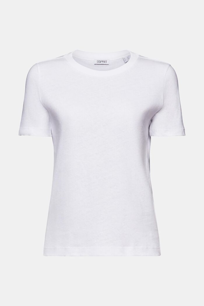 Cotton-Linen T-Shirt, WHITE, detail image number 6