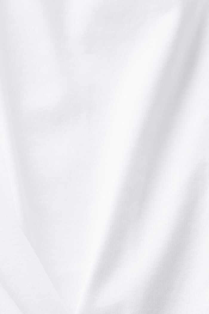 Long-Sleeve Cotton Jersey  T-Shirt, WHITE, detail image number 4