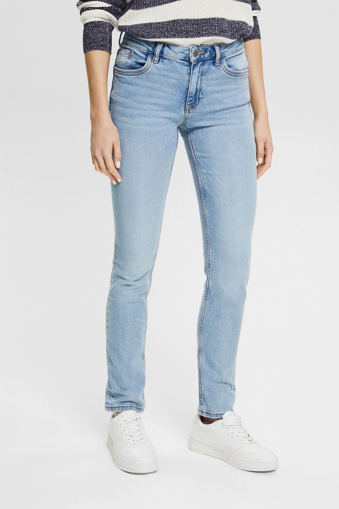 Cotton jeans with added stretch for comfort, BLUE LIGHT WASHED, detail image number 0