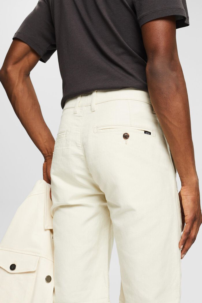 Blended linen shorts, CREAM BEIGE, detail image number 5