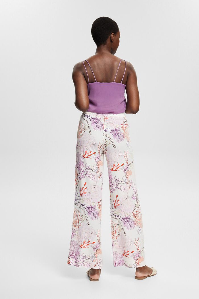 Lightweight wide-leg trousers with a print, OFF WHITE, detail image number 3