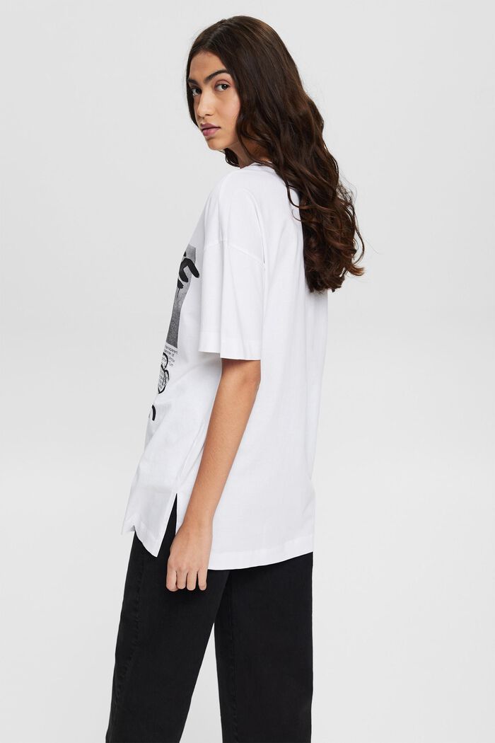 Oversized T-shirt with a print, WHITE, detail image number 3